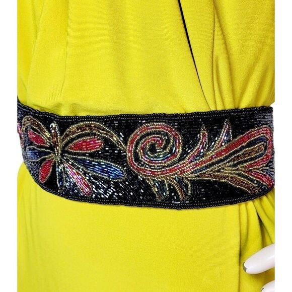 Vintage 80s Hand Beaded High-Waisted Cocktail Party Seed Bead Statement Belt main image 4